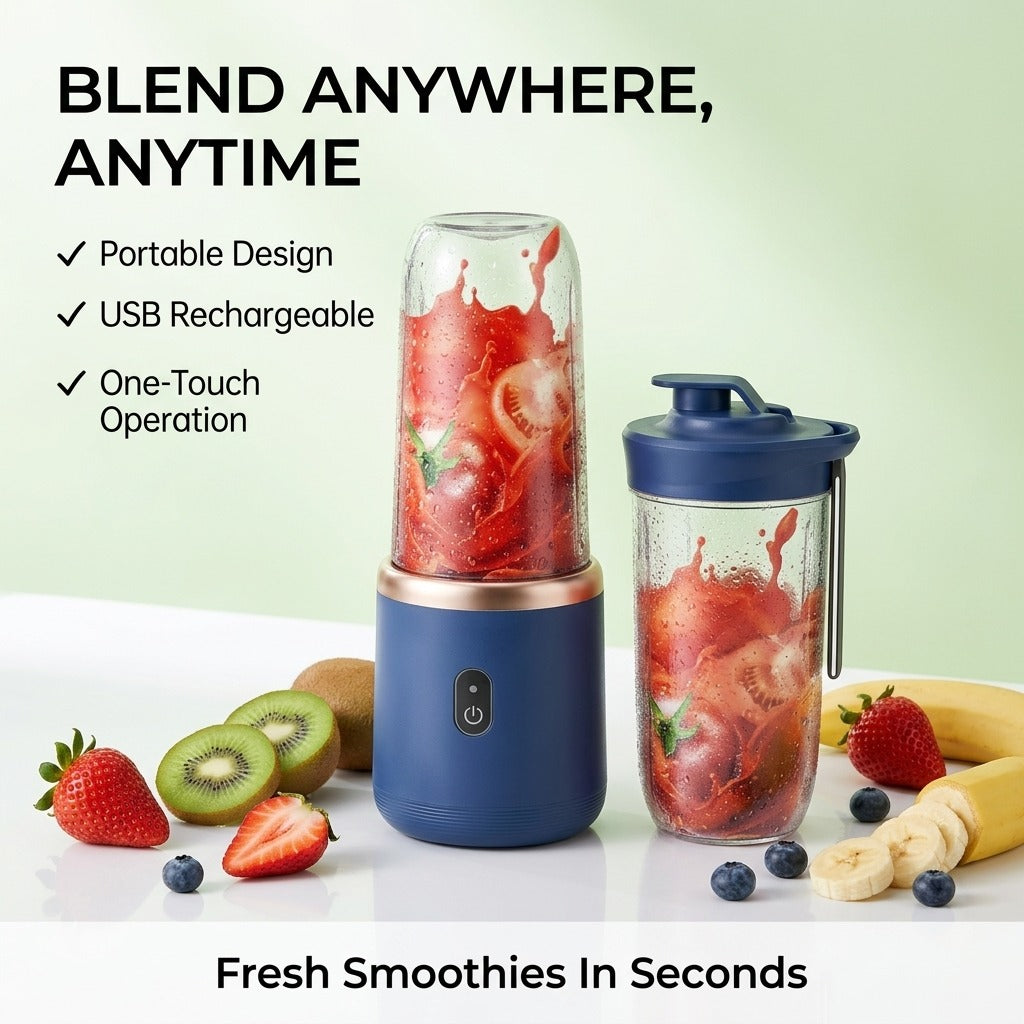 Portable Blender With Cup Fresh Smoothies Anywhere in Just 30 Seconds