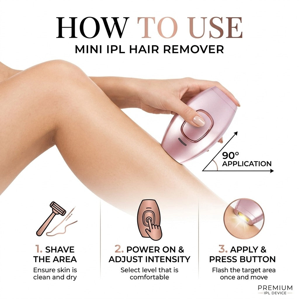 Pain-Free Mini IPL Laser Hair Removal – Smooth Skin in Minutes
