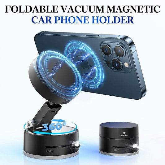 Foldable Vacuum Magnetic Car Phone Holder 360 Rotatable