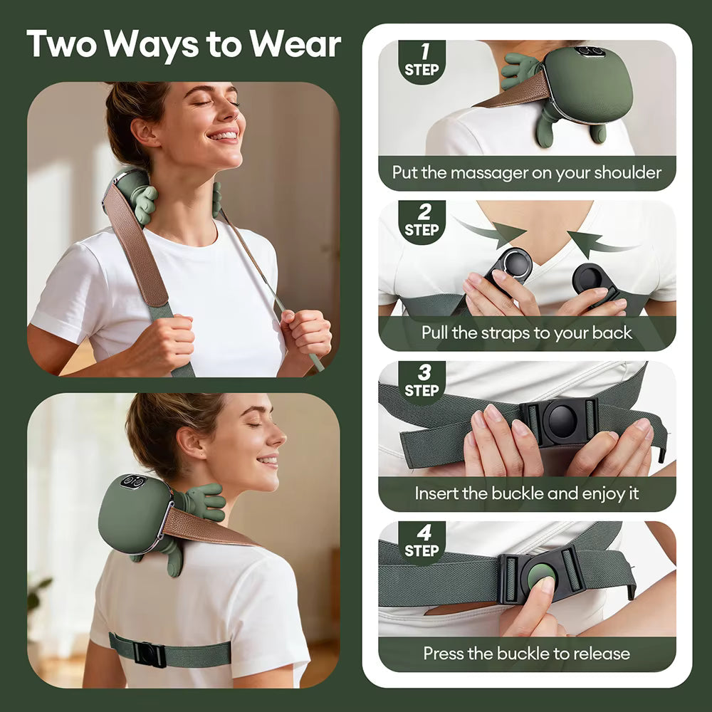 Deep Tissue Neck & Back Massager Pain Relief & Muscle Recovery