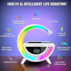 Digital LED Wireless Charger Speaker | مكبر صوت شاحن لاسلكي LED ذكي
