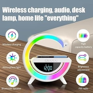 Digital LED Wireless Charger Speaker | مكبر صوت شاحن لاسلكي LED ذكي